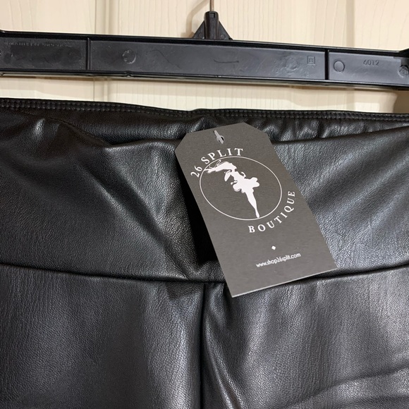 Faux Leather High Waisted Leggings / high rise White Birch legging multiple Szs - Picture 7 of 11